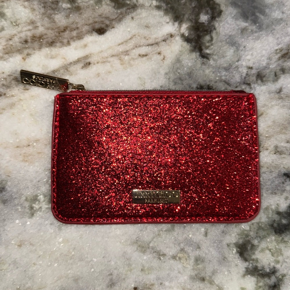 Jimmy Choo Red Glitter Change Pouch